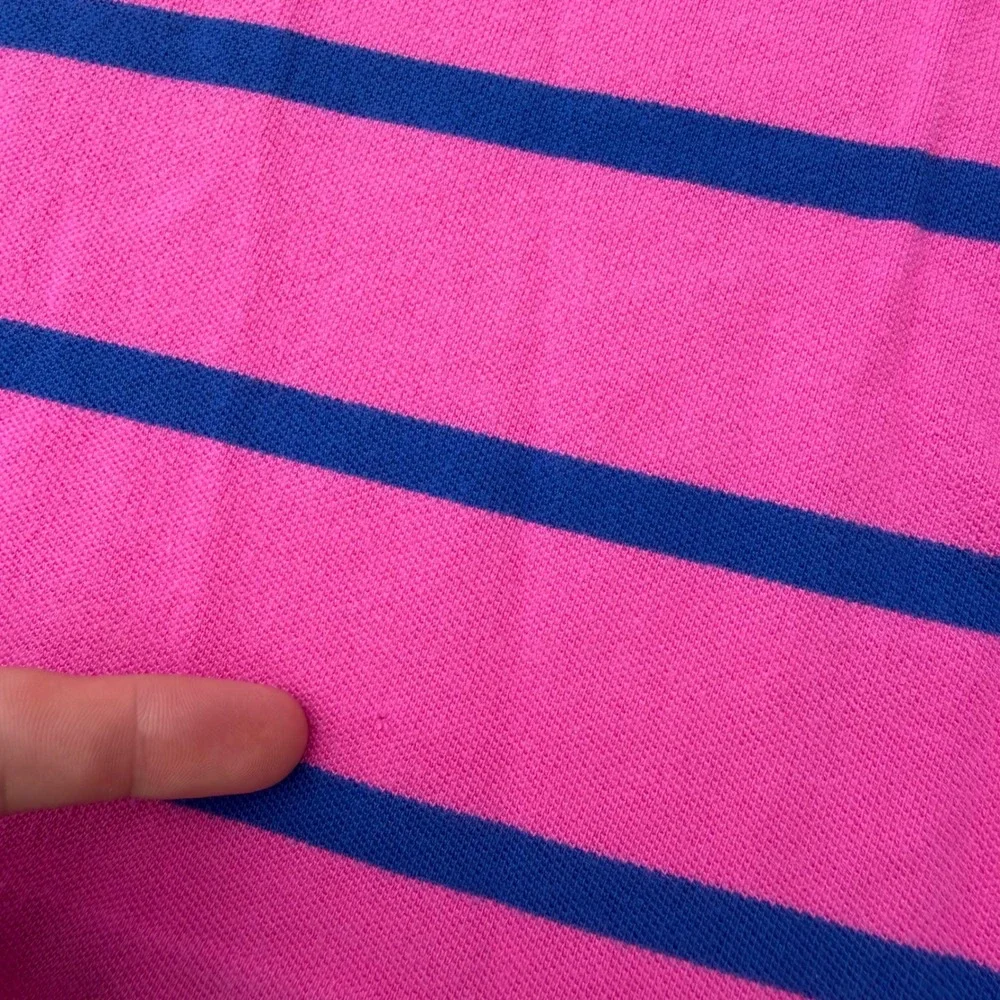 Polo Ralph Lauren Polo Shirt Mens XL Pink Blue Striped Cotton Preppy Classic